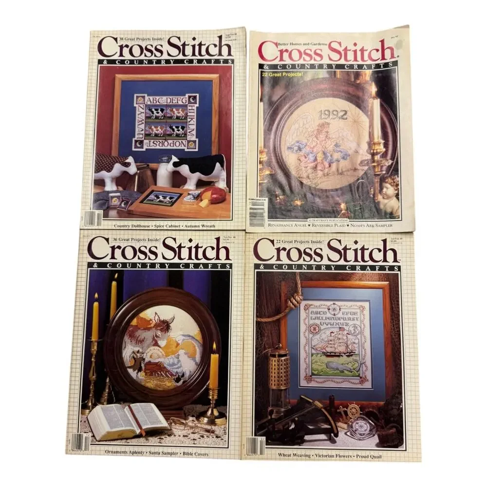Lot of 4 Cross Stitch & Country Crafts Vintage Magazines